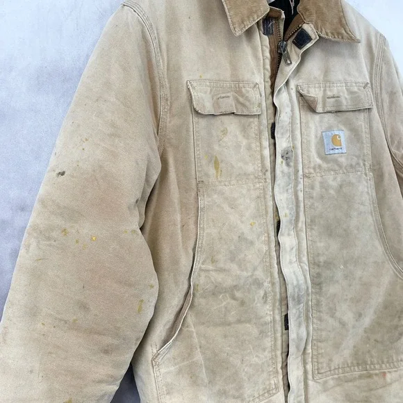 Vintage‎ Carhartt Mens Chore Coat Size 44T Quilted CQ196 Grunge Thrash Distress